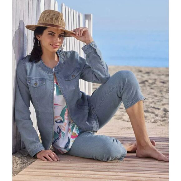 Atlas for Women Womens/Ladies Denim Cropped Jeggings / Blue - Picture 4 of 5